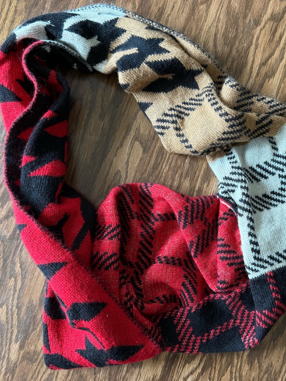 Plaid & Houndstooth Infinity Scarf